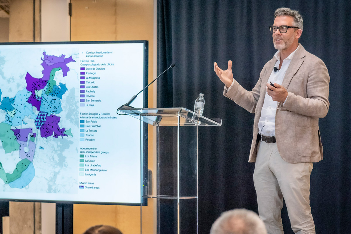 SIOE conference photo: Chris Blattman delivering his keynote lecture.